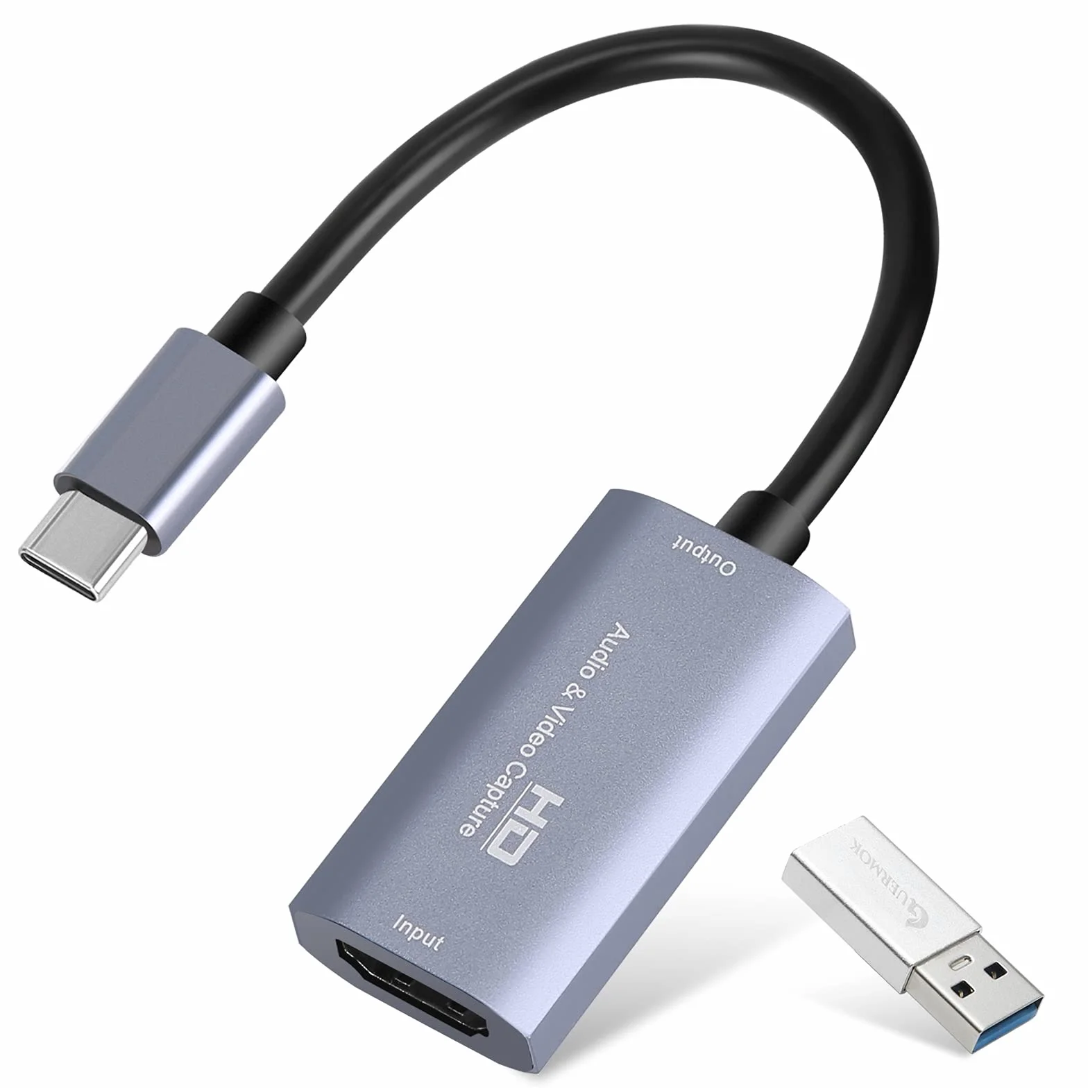 Tarjeta de Captura de Video, USB 3.0 HDMI a USB C, Tarjeta de Captura de Audio, Captura 4K 1080P 60FPS con Dispositivos adaptadores Tipo C para Juegos, transmisión en Vivo, grabadora de Video,