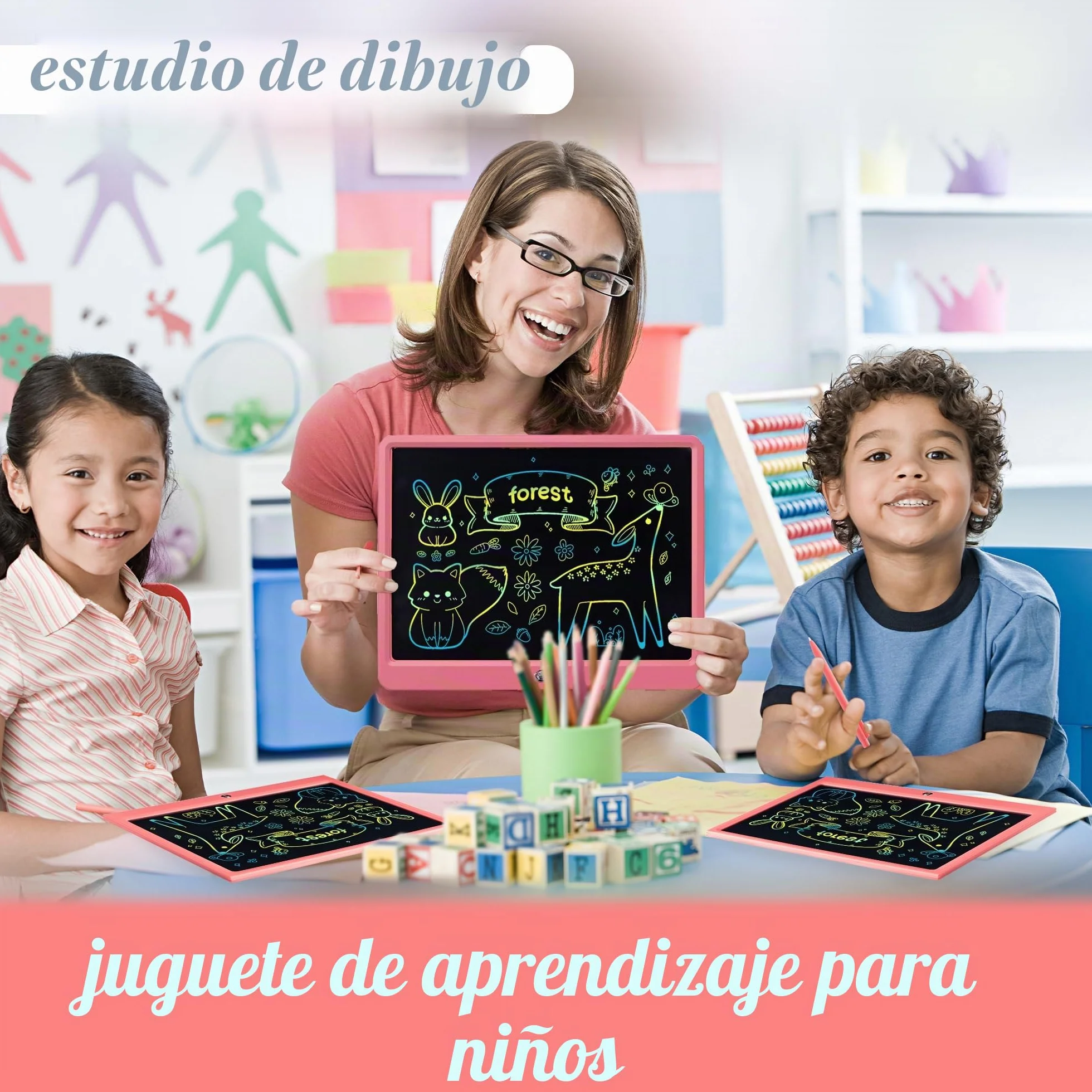 Tableta De Escritura LCD Tableta De Dibujo Colorido De 15 Pulgadas para Niños, 3~12 Juguetes para Niñas, Regalos Borrables Y Reutilizables, Juguete De Cumpleaños De Navidad para Niños