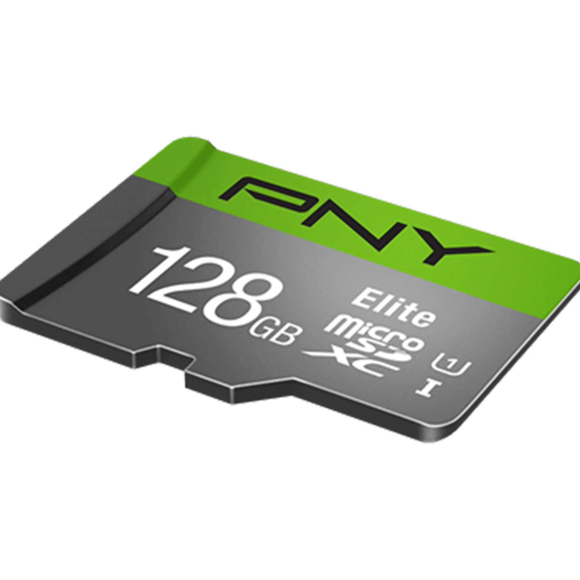 PNY Elite Memoria Flash 128 GB MicroSDXC Clase 10 UHS-I - Tarjeta de Memoria (128 GB, MicroSDXC, Clase 10, UHS-I, Class 1 (U1), V10), Verde/Gris