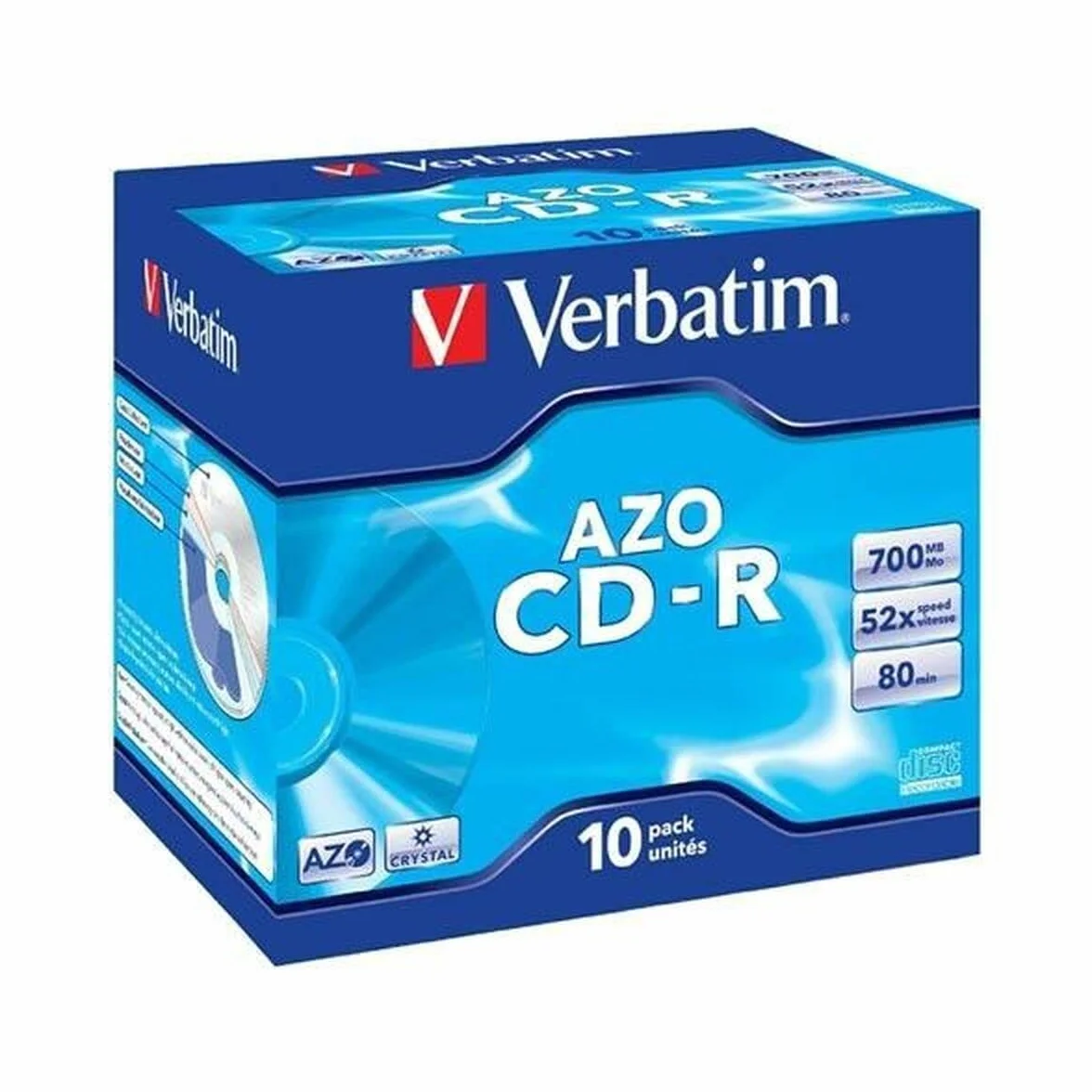 Verbatim DataLife AZO Crystal - CD-R 52x - 0,7 GB 80min - 10er Jewel Case