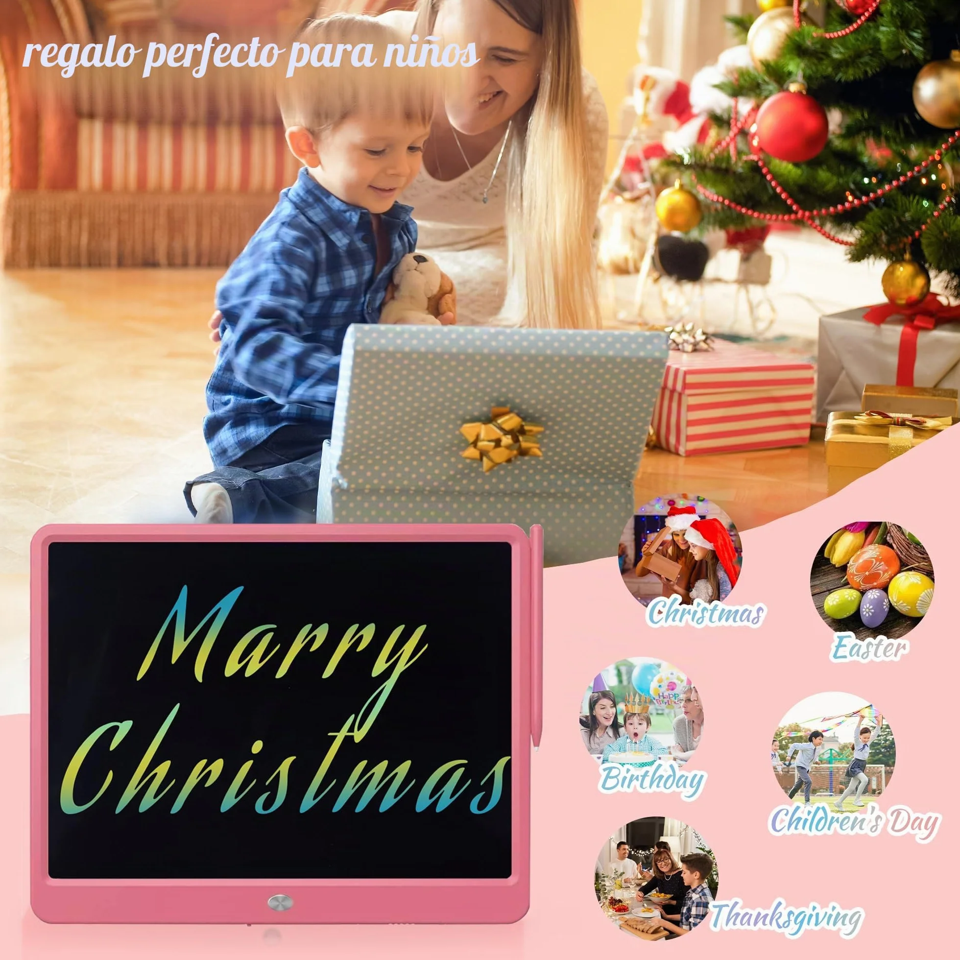 Tableta De Escritura LCD Tableta De Dibujo Colorido De 15 Pulgadas para Niños, 3~12 Juguetes para Niñas, Regalos Borrables Y Reutilizables, Juguete De Cumpleaños De Navidad para Niños
