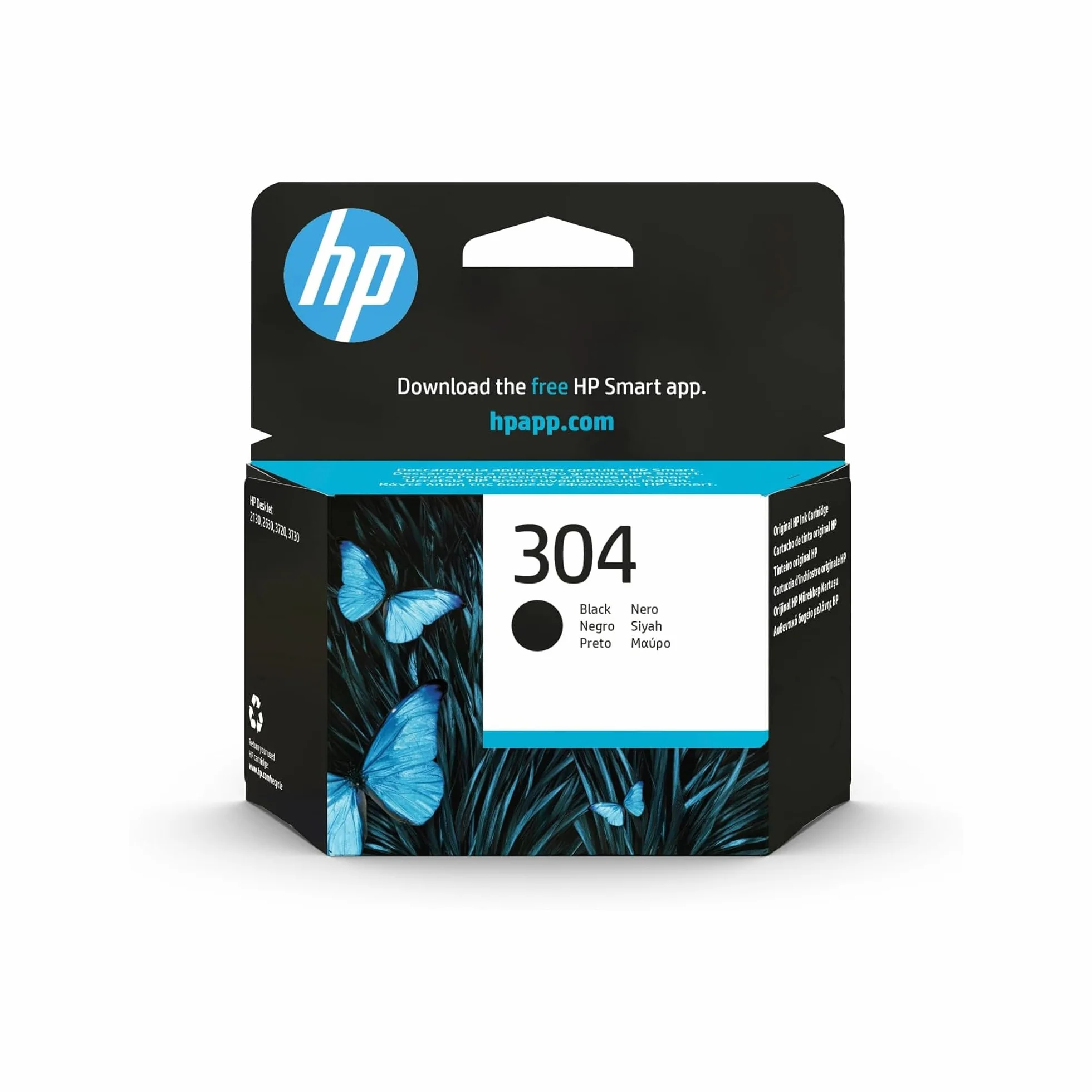HP 304 N9K06AE Cartucho de Tinta Original Negro Compatible con HP DeskJet 2620 2630 3720 3730 3750 3760 Envy 5010 5020 5030
