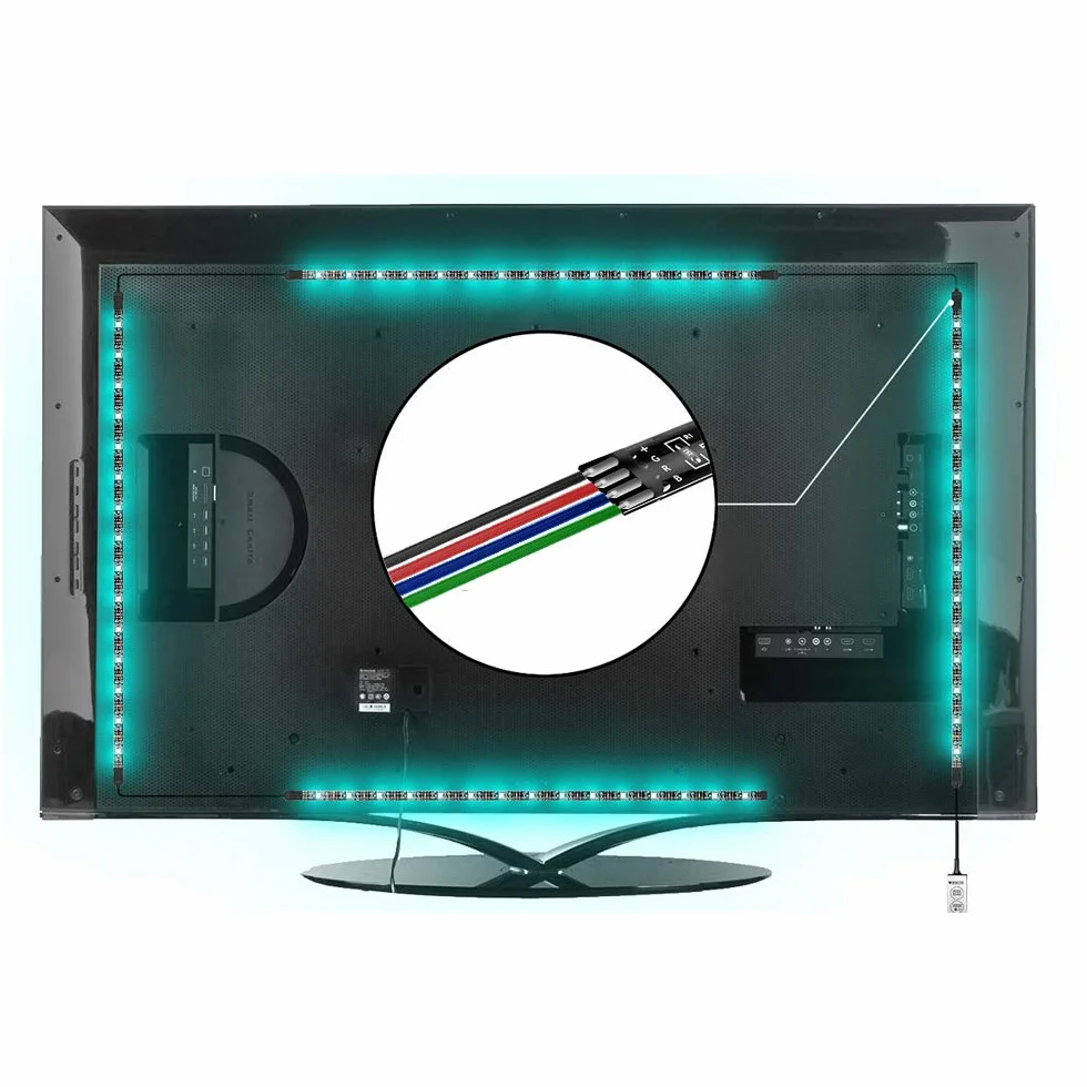 30m 22 AWG 4 colores RGB Cable de Extensión Línea de cable, 12 / 24V DC 4x0.3mm² 100 pies Luces LED 4 pines Tira de Extensión de Carrete de Alambre para 5050 3528 RGB Tiras LED