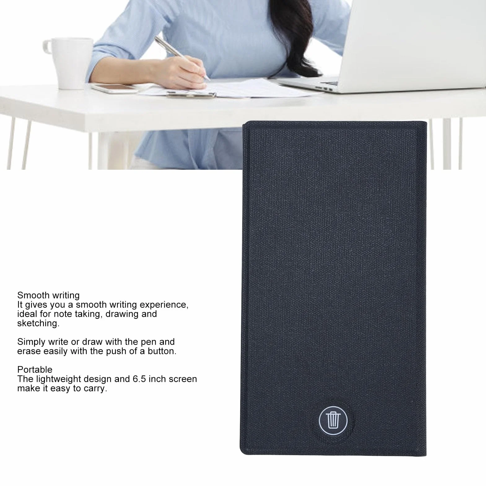 Tableta de Escritura LCD, Almohadillas de Dibujo electrónico de Pantalla Completa de 6.5 Pulgadas de Pantalla Completa para Estudiantes Trabajadores de Oficina con Pluma y
