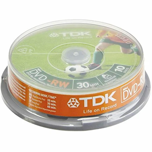 TDK DVD-RW 8cm 10-P Cakebox 4,7GB - Pack 10 DVD-RW 1,4 GB