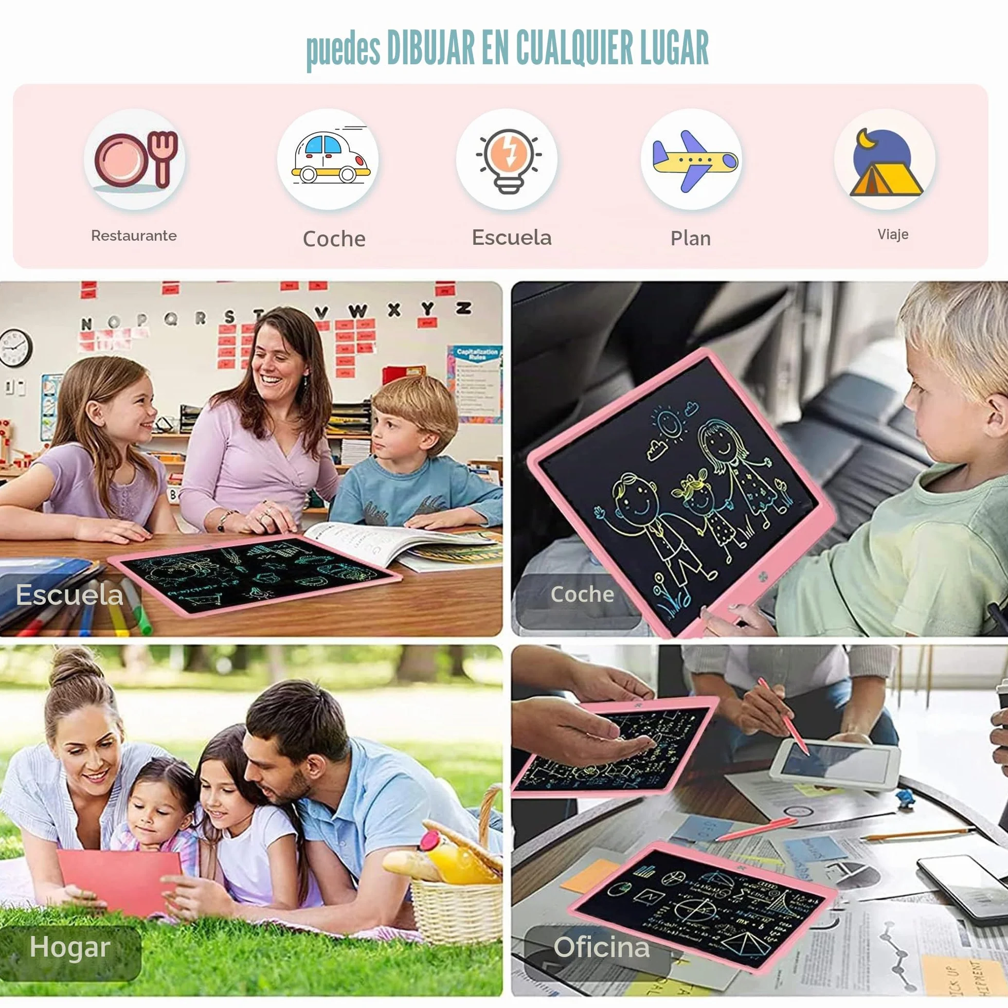 Tableta De Escritura LCD Tableta De Dibujo Colorido De 15 Pulgadas para Niños, 3~12 Juguetes para Niñas, Regalos Borrables Y Reutilizables, Juguete De Cumpleaños De Navidad para Niños
