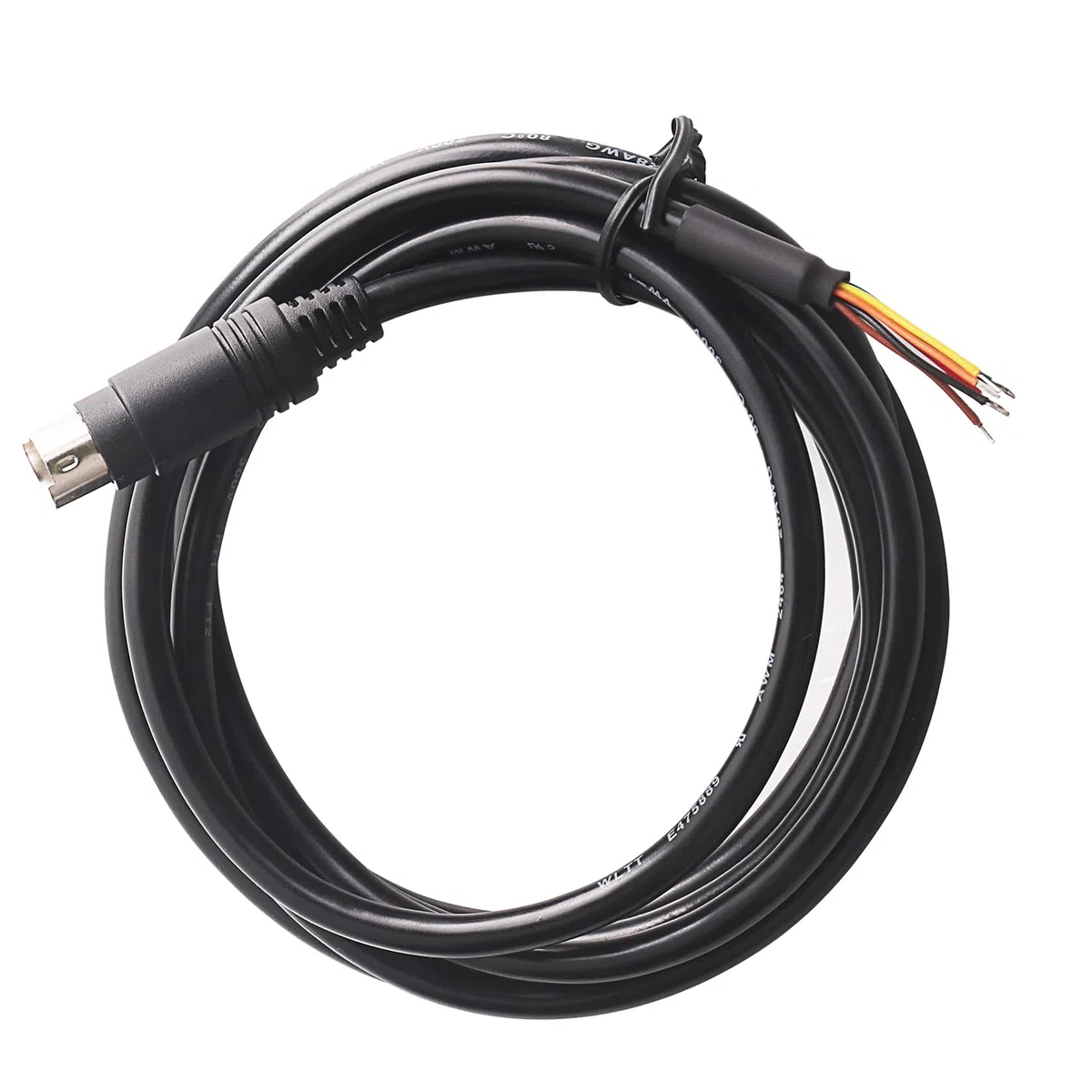 Cable adaptador mini DIN macho de 6 pines a extremo de cable, 6 pies, consola serie USB, negro (1.5 pies)