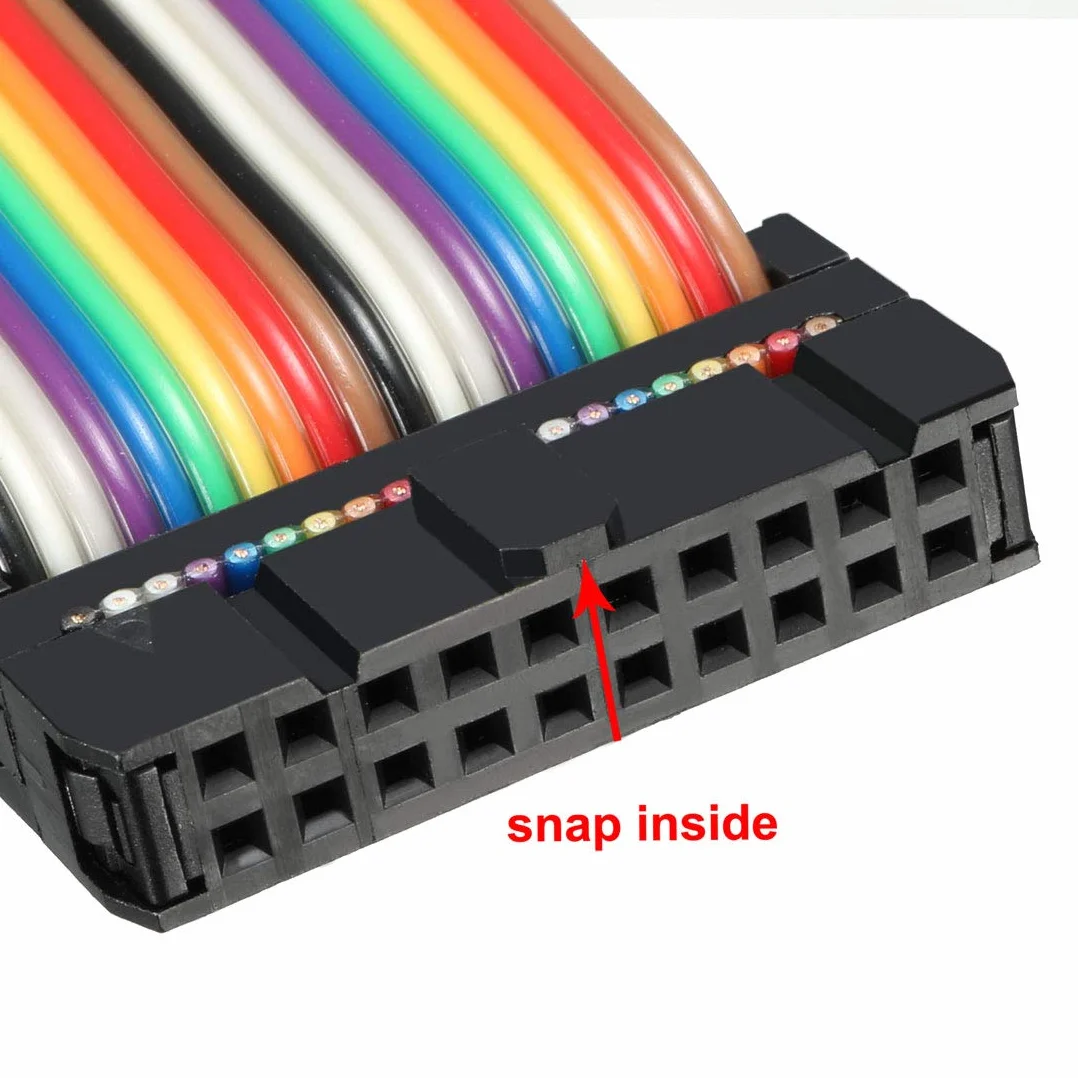 sourcing map Cable Plano Idc De 20 Pines Flexible Multicolor Cinta Arco Iris Cable Puente 48cm De Paso De 2,54 mm,2Pcs