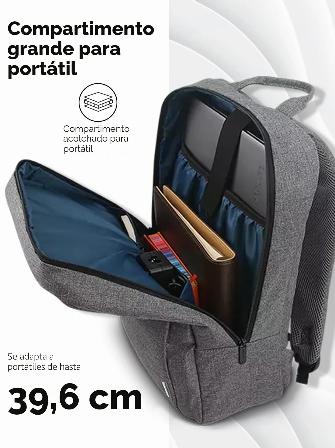 Mochila Lenovo casual para equipos portátiles de 39,6 cm (15,6") B210 (Color Gris)