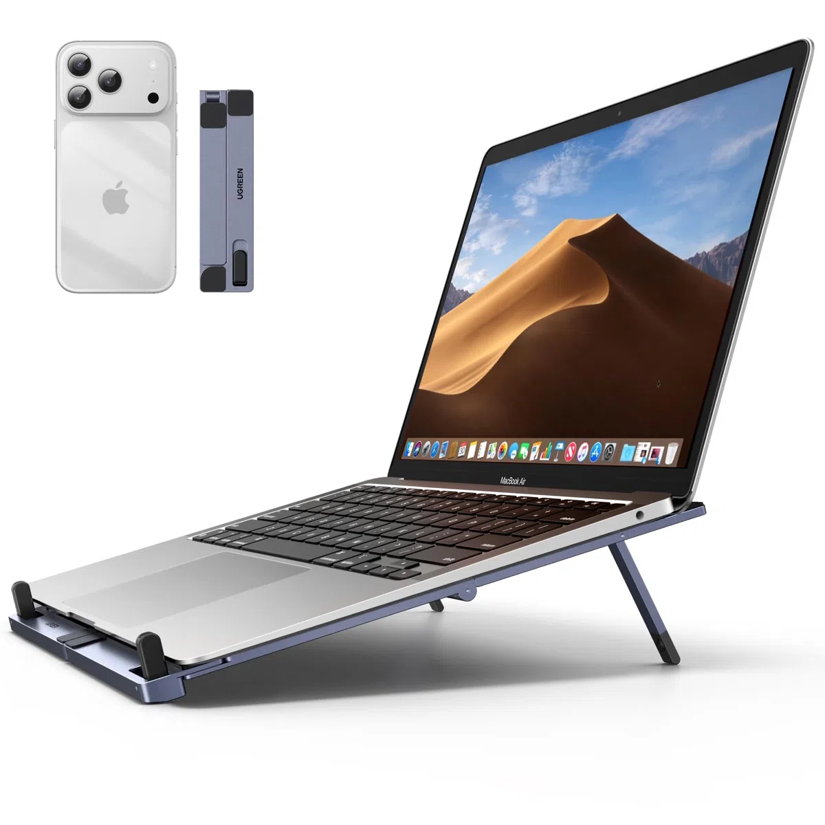 UGREEN Soporte Tablet Mesa de Aluminio 7,3 Pulgadas, Ligero, Plegable Y Ergonómico, Compatible con Macbook Pro Air, iPad, HP, DELL, ASUS Y Msi