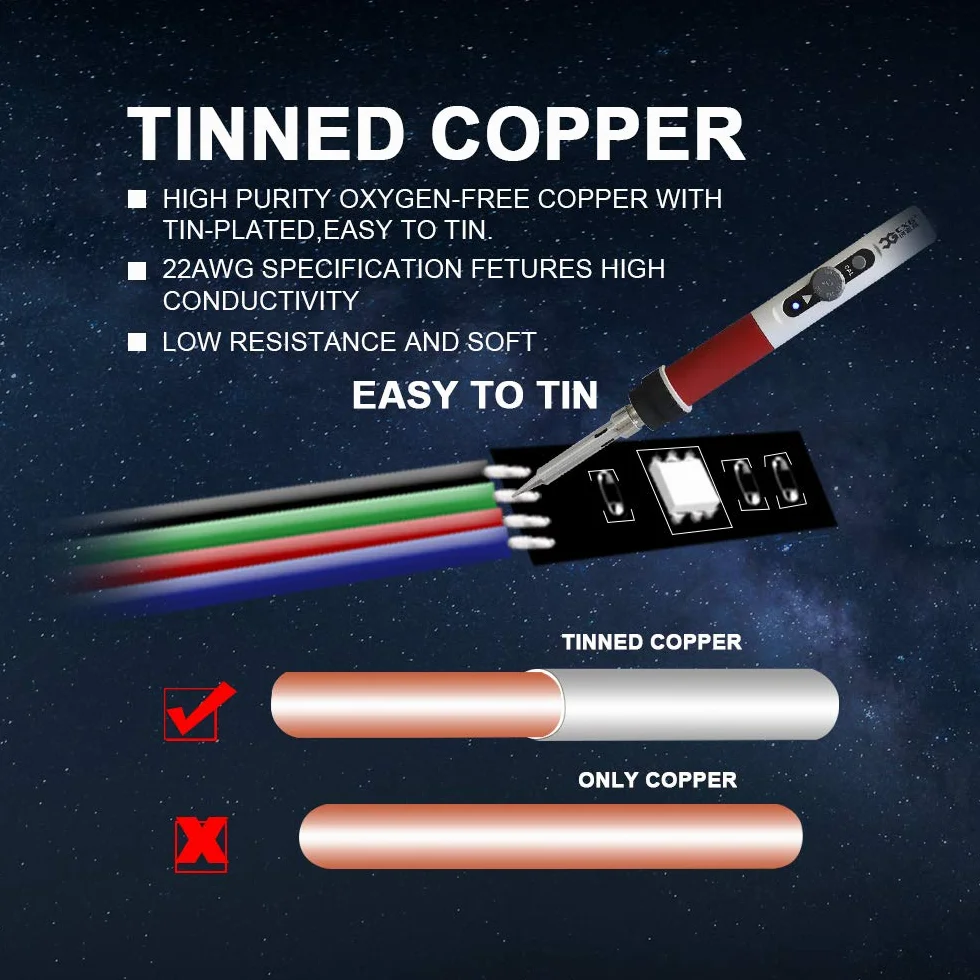 30m 22 AWG 4 colores RGB Cable de Extensión Línea de cable, 12 / 24V DC 4x0.3mm² 100 pies Luces LED 4 pines Tira de Extensión de Carrete de Alambre para 5050 3528 RGB Tiras LED