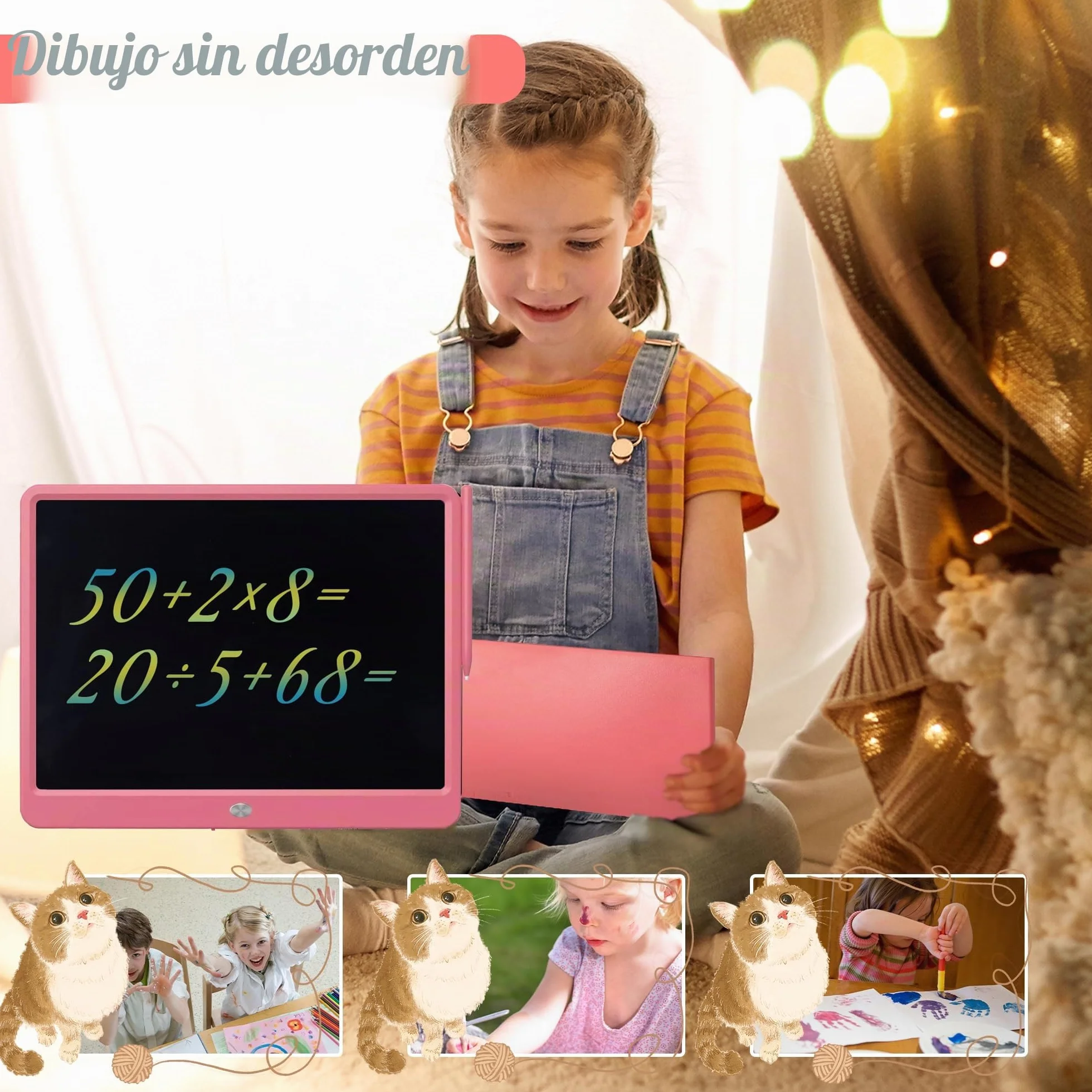 Tableta De Escritura LCD Tableta De Dibujo Colorido De 15 Pulgadas para Niños, 3~12 Juguetes para Niñas, Regalos Borrables Y Reutilizables, Juguete De Cumpleaños De Navidad para Niños
