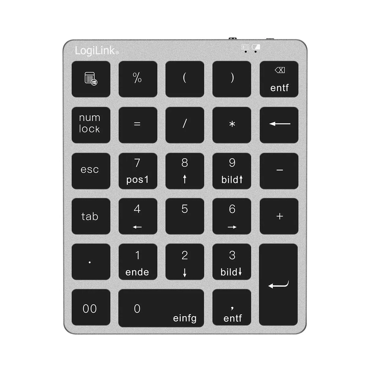 LogiLink ID0212 - Teclado inalámbrico de 28 Teclas con BT 5.0, Mecanismo de Tijera