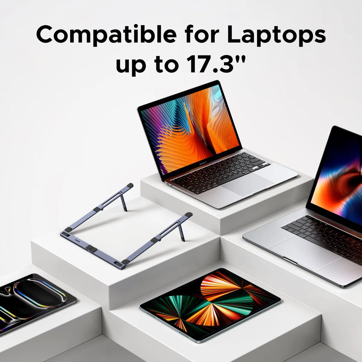 UGREEN Soporte Tablet Mesa de Aluminio 7,3 Pulgadas, Ligero, Plegable Y Ergonómico, Compatible con Macbook Pro Air, iPad, HP, DELL, ASUS Y Msi